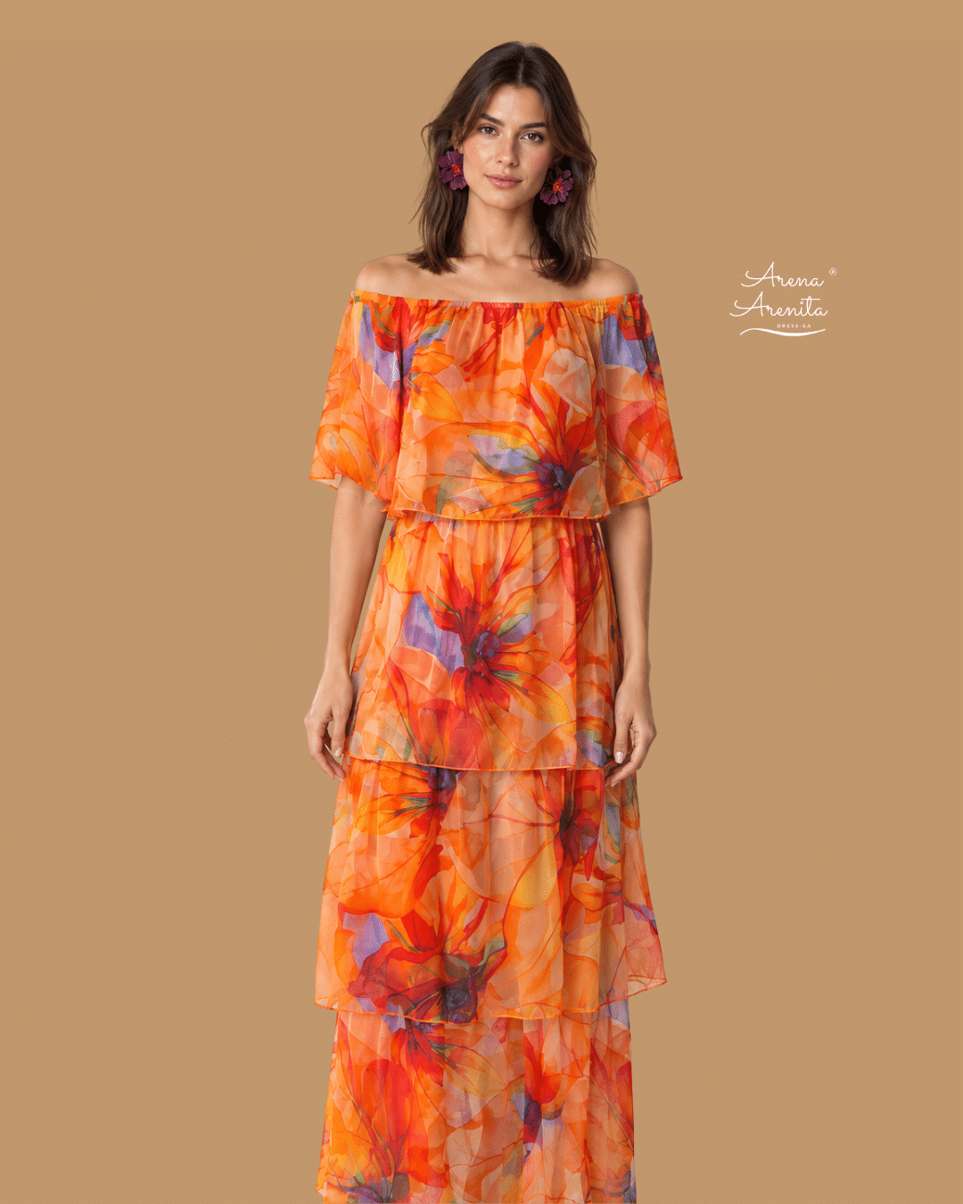 VESTIDO ITALIA NARANAJA - Imagen 1